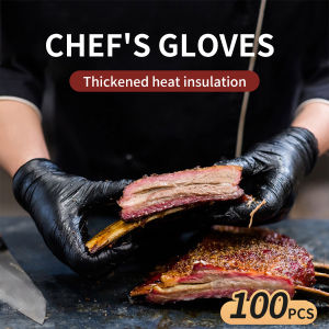 Disposable Nitrile Gloves Black 5mil Thickened Protective Gloves S/M/L Latex-Free Powder-Free Clean Food Preparation Home Clean