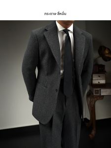 Winter Thick Italian Style Mens Business Casual Single Button Suit