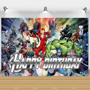 Beast Kingdom | The Avengers Iron Man Backdrop Boys Birthday Decorations Party Supplies Superhero Team Baby Shower Banner Photo Props Boy Gifts