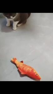 OXO Ikan Elektrik Ikan Kucing Lucu usb Mainan Binatang Pelihara Mengecas Menunkan Ekor Melompat Ikan Mainan Kucing Mewah Ikan Tiruan