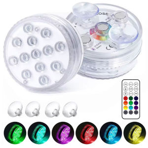 ไฟ LED ใต้น้ําพร้อมรีโมทไฟสระว่ายน้ําสําหรับพื้นเหนือพื้นดินสระว่ายน้ํา16 เปลี่ยนสีใต้น้ําใช้แบตเตอรี่