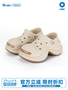 Zhu Zhengting Ouder Thick Heel Anti-Slip Womens Sandals Comfortable Low Cut EVA Hollow out Slip-On round Toe Summer Shoes