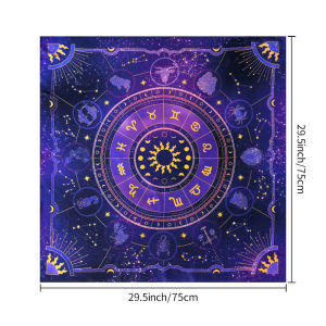 VIKAMA Vintage Pentagram Tarot Bàn Thờ Vải Huyền Bí Phù Thủy Bói Toán Thảm Gothic Tâm Linh Trang Trí Nhà Có Thể Giặt Bằng Máy Polyester