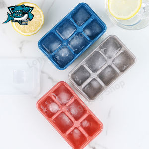 แม่พิมพ์ทำน้ำแข็ง ถาดน้ำแข็ง ถาดทำน้ำแข็งมินิ มีฝาพลาสติก 1ถาดทำได้ 6ก้อน ที่ทำน้ำแข็ง แบบก้อนสี่เหลี่ยม บล็อกซิลิโคนทำน้ำแข็ง Ice Maker