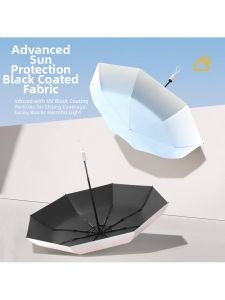 Sun and Rain Protection Black Glue Umbrella Large