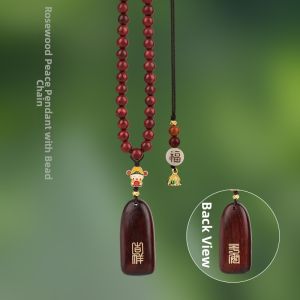 Peaceful Sandalwood Plaque Car Pendant