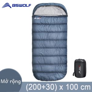 BSWolf Lớn 3 Mùa Cắm Trại Túi Ngủ Nhẹ Mở Rộng Kích Thước Dài Dành Cho Người Lớn Cotton Làm Đầy Đi Bộ Đường Dài Câu Cá Ngoài Trời Còn Lại