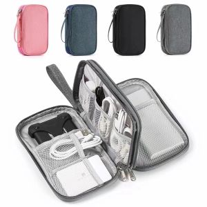 Double Layers Digital Bag Data Cable Storage Bag Waterproof Mobile Power Headphone Organizer Travel Organizer Multi-functional Storage Box Carry Case