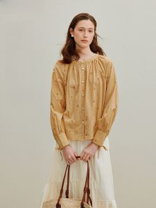 INMAN | Retro Tie Lace Embroidered Leisure Batwing Sleeve Blouse