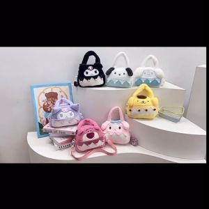 B&B Kids Girl Kuromi Melody Handbag Sanrio Plush Crossbody Sling Bag Travel Bag Baby Girls Beg Kanak-Kanak Perempuan Beg Raya Budak Perempuan