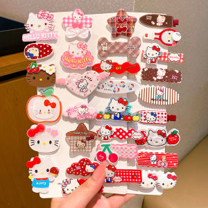 Cute Cartoon KT Cat Hair Clips Baby Girl Front Hair Partition Non-Damaging Lovely Toddler Girls Hair Accessories Headwear