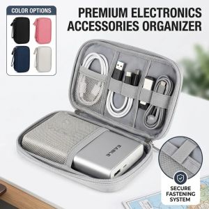 XMSJ | Portable Electronic Organizer Travel Bag Double Layer Waterproof Digital Accessorie Case Cable Cord Power Bank USB Charger Pouch