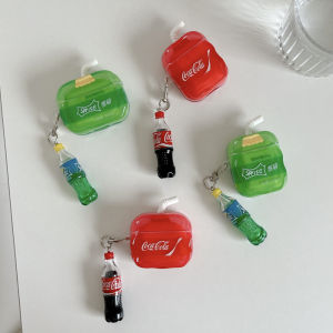 Cute Korean Style AirPods Pro2 Case 3D Straw Active Noise Reduction Compatible with Coca-Cola Sprite Silicone Soft Shell Earphone Case