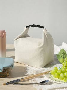 Simple Foldable Thermal Insulation Lunch Bag EVA Material Waterproof Oilproof Inner Heat Pressed Bento Box Bag Nordic Style