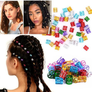 Set of 100 Dreadlocks Beads Hair Braid Rings Clips Dread Locks Hair Braiding Cuff Clip Hair Braids