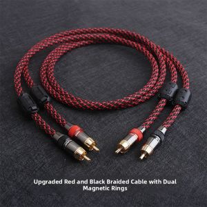 High Fidelity Pure Copper RCA Dual Lotus Head Audio Cable Oxygen-Free Copper Stereo Sound Connection AV Signal Line Pair Set