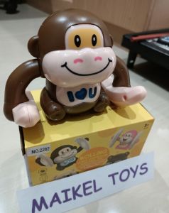 Mainan anak Monyet Beruang jungkir balik suara dan lampu