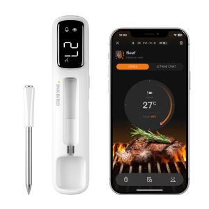 INKBIRD INT-11I-B Mini Wireless Meat Thermo-meter Rechargeable 305m Ultra Long Bluetooth Connection IP67 Waterproof Ideal for BBQ Grill Oven and Smoker
