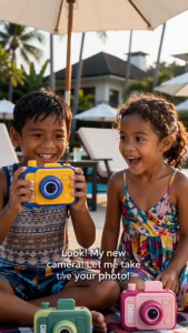 Dual Nozzle Water Gun Camera Design Prank Toy Gun for Summer Outdoor Beach Fun