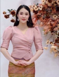 เสื้อไหมลาวอัดกาวจั๊มเอว