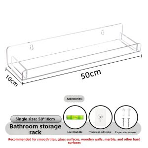 XYBP | Transparent Bathroom Wall-Mounted Shelf Acrylic