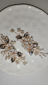 Hiasan Sepatu Bunga Emas & Bros Bunga Pengantin Korea