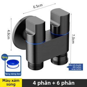 Vòi Máy Giặt Đồng Có Van Tự Ngắt 4/6