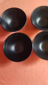 Tô  đen nhám nhựa Melamine đựng bún phở Ø 14.1 x 6.5 cm / Ø 16.3 x 7.3 cm / Ø 20.3 x 7.7 cm - tox 16/17/18 cm