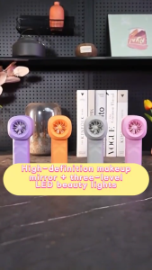 🔥SG Ready Stock Handheld USB Fan 5200mAh Powerful Wind for Outdoor/Indoor Use with Beauty Mirror & Light Strong Wind Cooling Device