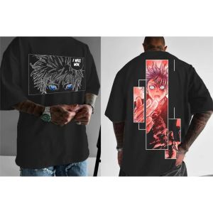 Bandai | Jujutsu Kaisen Anime Printed T-Shirt Mens and Womens 2025 Summer New Japanese Loose Casual Parent-Child Short Sleeve Top