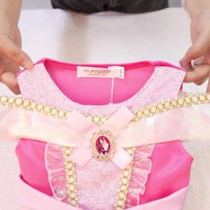 Bé Gái Màu Hồng Đầm Công Chúa Cosplay Aurora Trang Phục Giữa Bắp Chân Chữ A Carnival Sinh Nhật Người Đẹp Ngủ Trong Rừng Trang Phục Quần Áo Trẻ Em