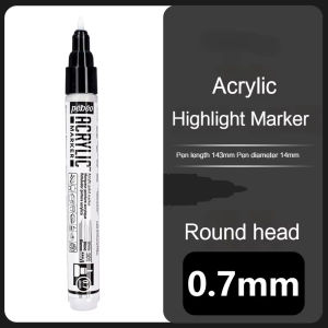 White Paint Pen for Rock Painting Stone Ceramic Glass Wood Fabric Metal Canvas 4/1.2/0.7mm Artists Acrylic Paint White Marker
