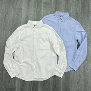 Áo Sơ Mi Nam Oxford Cotton Nguyên Chất Màu Trơn Dài Tay Thường Ngày Rộng Rãi Đa Năng Thời Trang Mùa Xuân Thu