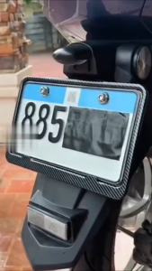 Motorcycle Plate Cover Aluminium Alloy License Plate Covers Plate Size Carbon 235mm x 135mm Durable & Stron