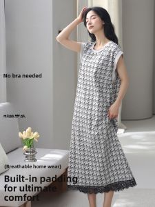 Miiow | Loose Pure Cotton Sleeveless Mid-Length Sleep Dress Womens Plus Size Home Clothes Comfortable Breathable Summer Nightgown