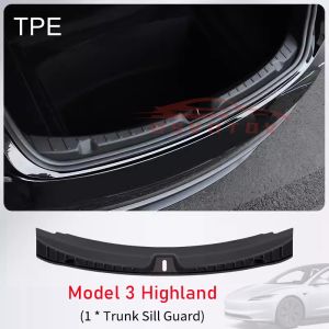 For Tesla New Model 3 Highland 2026-2024 Trunk Threshold Strip TPE Mats Sill Guard Rear Cargo Anti Scratch Protector Accessories