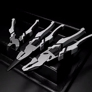 ZC Plier Set 8" Diagonal/9" Long Nose/9" Linesman/Wire Stripper Cr-V Steel Industrial Grade for Electrician and DIY