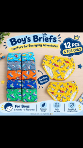 Kids Brief Underwear – 12 PCS / 6 PCS Available 6 Mons –8 Years Old)