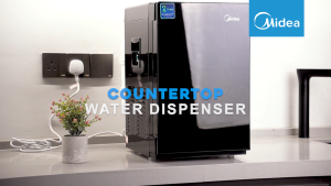 2026 MIDEA Tabletop Water Dispenser with Glass Cover Hot & Cold with 4 Antibacterial Filter Halal Certified - 2381