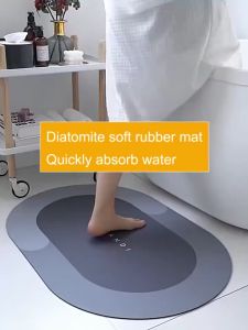 【K-Home】Soft Diatomite Mat Floor Mat Anti-Slip Fast Dry Japan Diatom Mud Comfort Mat Bathroom Bath Rug Toilet Door Mat