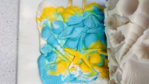 Indomada Cetakan Fondant Silikon Kerang Bintang Laut Campur Besar 34 x 10 cm Dekorasi Kue Puding Coklat Sugarpaste Resin Epoksi Seashell Starfish Cake Decoration Silicone Mold
