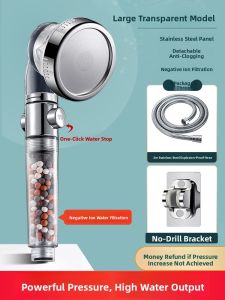Supercharge Your Bath Experience with the Powerful Shower Head Set for Home Bathroom Rotatable Fixed Mount ABS Plastic