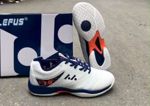 Giày cầu lông Lefus L019 trắng xanh mẫu bền bỉ nhẹ êm chân dành cho nam nữ - Ut huong sport