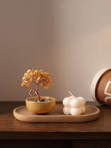 ZHONGGE | Natural Citrine Fortune Tree Decor Desktop Healing Decorative Gift