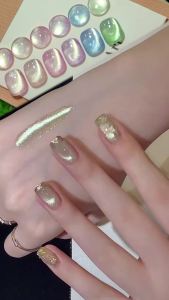 BORN PRETTY 10ml Green Cat Magnetic Gel Ultra Shine Holographic Glitter Semi Permanant Soak Off UV LED Gel Varnish For Manicure