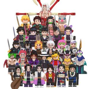 Demon Slayer Action Figures Building Block Toys Tanjirou Nezuko Zenitsu Inosuke Muzan Twelve Kizuki  Anime All Character Mini Building Block