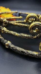 Wukong Black Myth Wukong Golden Hoop Hand-Made Monkey King Golden Hoop Bahan Alloy Black Myth Collector Edition