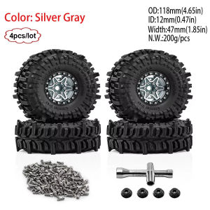 1.9" Metal Mud Terrain Tires & Wheels Hubs for 1/10 Traxxas SCX10 TRX4 TRX6 90046 D90 D110 YK RC Crawler Upgrade Parts