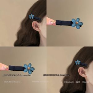 Kẹp Tóc Bên Đẹp Hoa Xanh