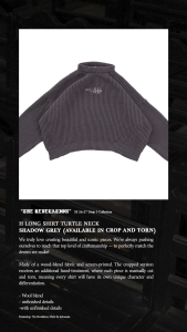 H Long Shirt Turtle Neck - Shadow Grey - Baju